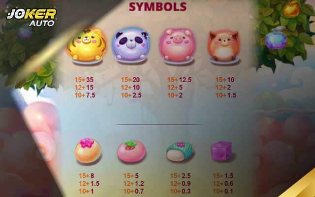 สัญลักษณ์ของเกม เกมสล็อตแอปเปิลหลากสี-Happy Apples-jokerauto