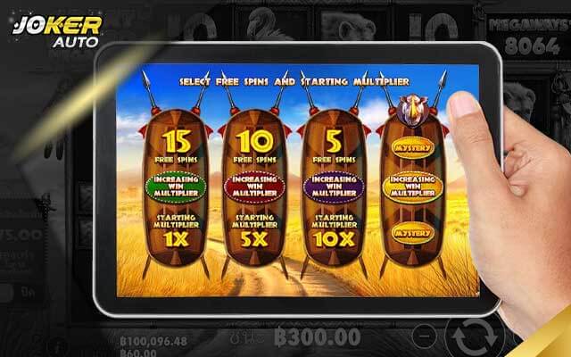 ฟีเจอร์ของเกมสล็อตสัตย์ป่า-Great Rhino Megaways-jokerauto